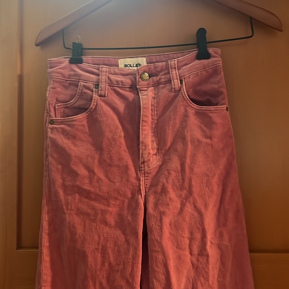 Rollas high rise flare pink corduroy pants - Picture 2 of 7